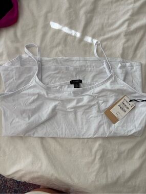 Nordstrom Halogen White Cotton Spaghetti Strap Camisole